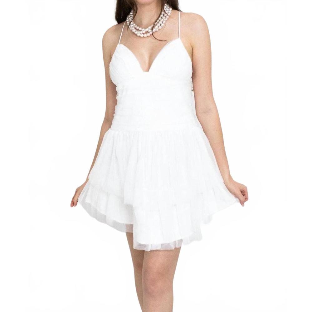 NEW ONE AND ONLY COLLECTIVE katniss mini dress in white